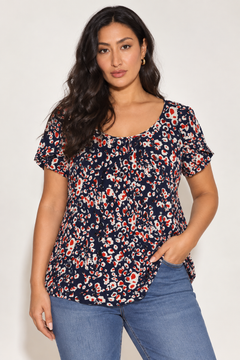 Viscose Blouse with Flutter Sleeves- Size: XXL