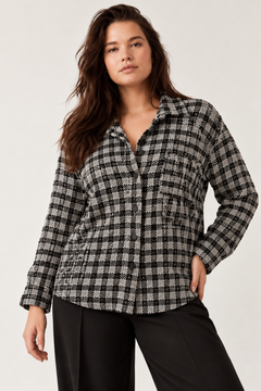 Monochrome Flannel Shirt - Size: L (Fits: XXL)
