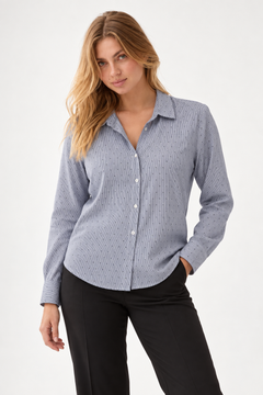 ♦︎ Pinstripe Polka Dot Shirt - Size: L/XL