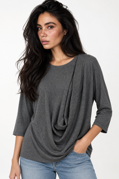 Draped Cowl Neck Sweater-Size: M/L