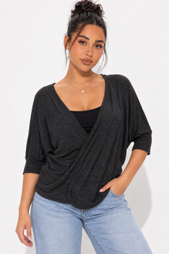 ♦︎ Charcoal Viscose Cardigan - Size: L/XL