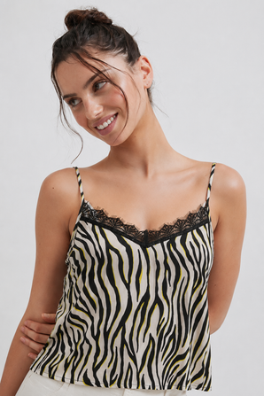 Zebra Print Cami Top in Viscose- Size: M