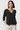 Studded V-Neck Top in Classic Black- Size: S/M