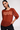 Rust Red Semi-sheer Blouse - Size: S