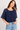 Embroidered Navy Blouse - Size: S/M
