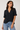 Crossover Front Blouse in Black - Size: M