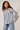 Striped Shirt in White and Navy - Size: S