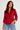 Ruffled Blouse in Deep Red- Size: M