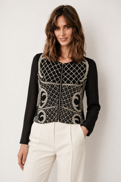 ♦︎ Beaded Zipper Jacket - Size: S