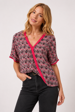 Geo Print Blouse in Viscose- Size: M
