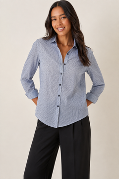 Striped Polka Dot Shirt - Size: M