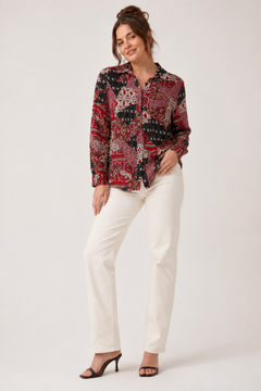 Patchwork Shirt in 100% Cotton- Size: M/L