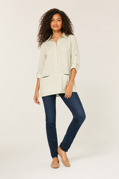 Cotton Tunic with Front Pockets - Size: S