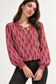 ♦︎ Pink Floral Blouse - Size: M/L