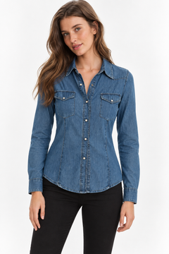 ♦︎ Denim Snap Button Shirt - Size: S