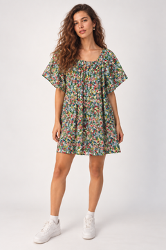 Multicolor Floral Dress - Size: M/L