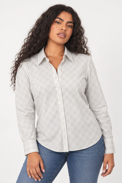 ♦︎ White Plaid Cotton Shirt - Size: XL