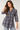 Cotton Checkered Blouse in Violet- Size: S