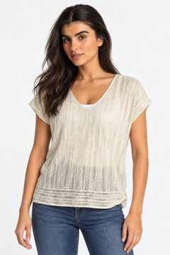 Shimmering Tie Back Top - Size: M