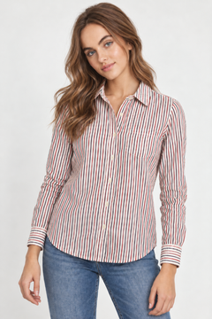 Pinstripe Flannel Shirt in All Cotton- Size: XS