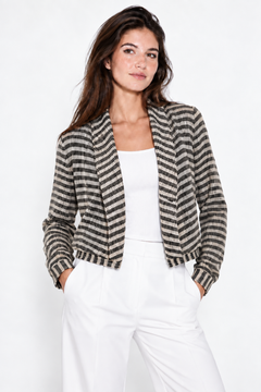 Black and Cream Chevron Cardigan - Size: S