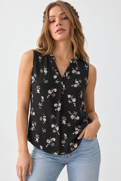 Floral Blouse in Black Base- Size: M