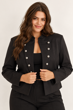 Military-style Cropped Jacket - Size: L/XL