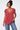 Cotton Knit Top in Berry Tone-Size: M
