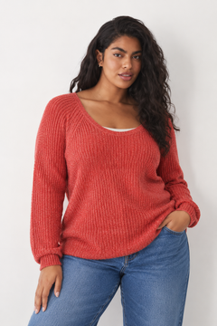 Coral Knit Tie-Back Jumper - Size: L/XL