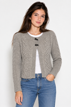 Cable Knit Toggle Cardigan - Size: XS