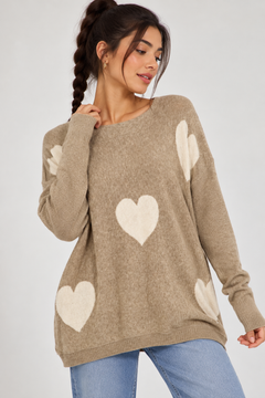 Oversized Big Heart Knit Jumper- Size: S/M