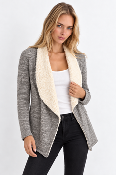 Warm Sherpa Collar Cardigan - Size: XS/S