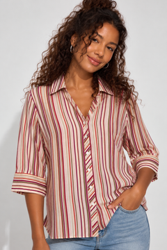 Multicolor Striped Blouse - Size: L