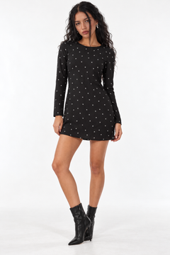 Black Circles Patterned Dress- Size: S