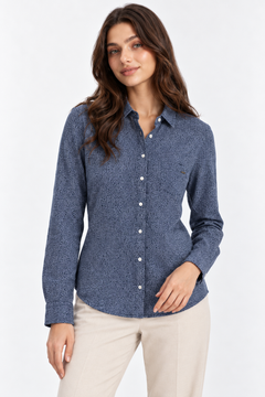 Blue Dotted Shirt in All Cotton- Size: M