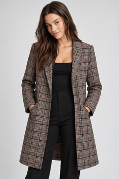 Houndstooth Single-Breasted Blazer - Size: S/M