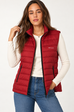 ♦︎ Red Quilted Puffer Vest - Size: L
