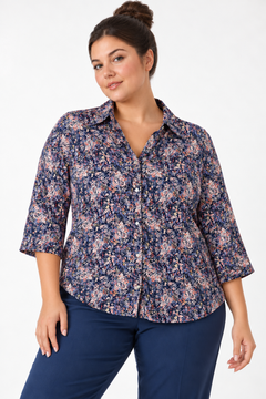 Cotton Shirt with 3/4 Sleeves- Size: XXXL