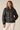 Black Quilted Jacket with Wide Collar- Size: M/L