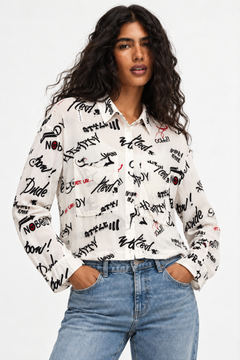 ♦︎ Graffiti Viscose Shirt - Size: S