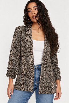 Classic Cardigan with Gathered Sleeves - Size:M/L