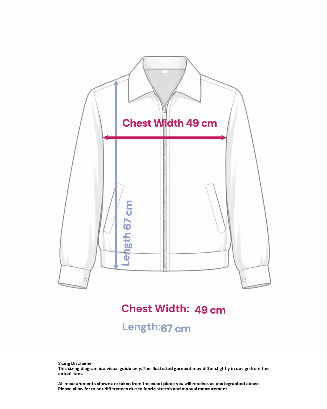 Maroon Puffer Jacket - Size: M — measurements