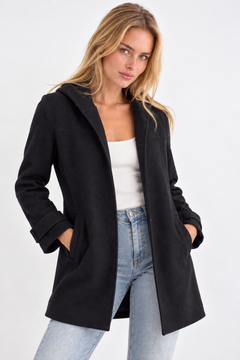 Hooded Handmade Coat in Wool Blend - Size: XS/S