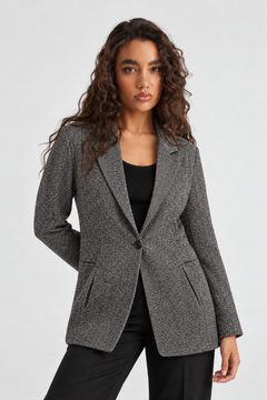 Herringbone Long Coatigan - Size: S/M