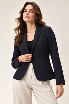 Tailored Fit Blazer with Polka Dot Detail- Size: M(Fits: S)