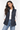 Navy Quilted Vest with Gold Snaps - Size: S