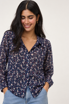 Tiny Flowers Blouse in Lightweight Fabric- Size: S