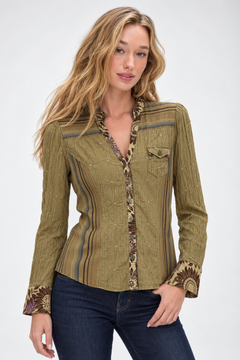 ♦︎ Olive Green Blouse - Size: S