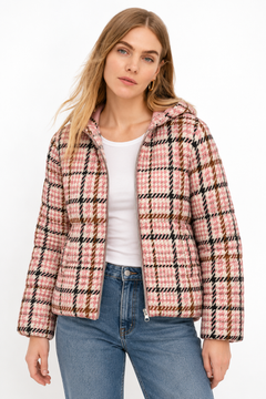 Pink Hooded Puffer Jacket - Size: XS
