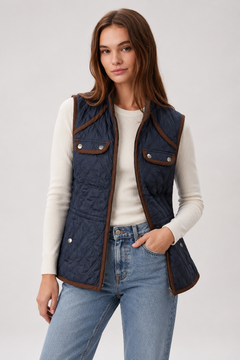 Diamond-Quilted Riding Vest- Size: S/M